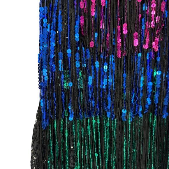 Weissman One Piece Romper Dance Costume Sequins Fringe Leotard 10926 sz LC - Picture 6 of 16